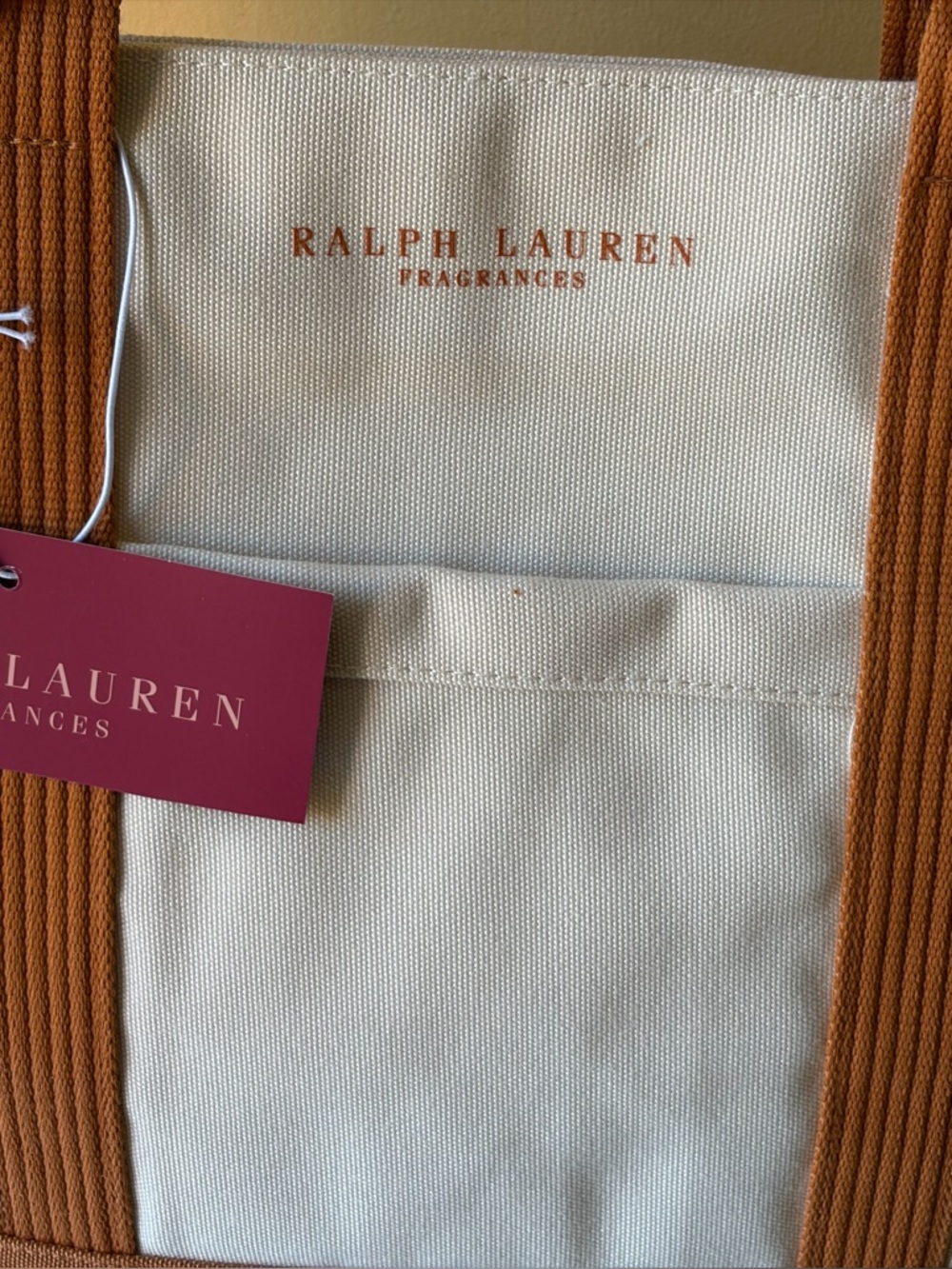 Ralph Lauren Canvas Tote in Cream and Tan - Picture 7 of 10